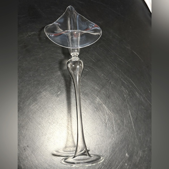 Vintage 1980's Jack in the Pulpit Hand Blown Elegant Glass Calla Lily Bud Vase - Picture 1 of 11